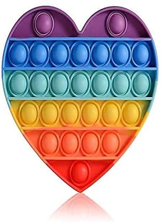 Sqinelli pop it Fidget Toy Big Size Combo Push Pop Bubble Fidget Sensory Toy, Autism Special Needs Silicone Stress Relief Toy, Great Fidget Toy Sensory Toys (Heart) - Image 1